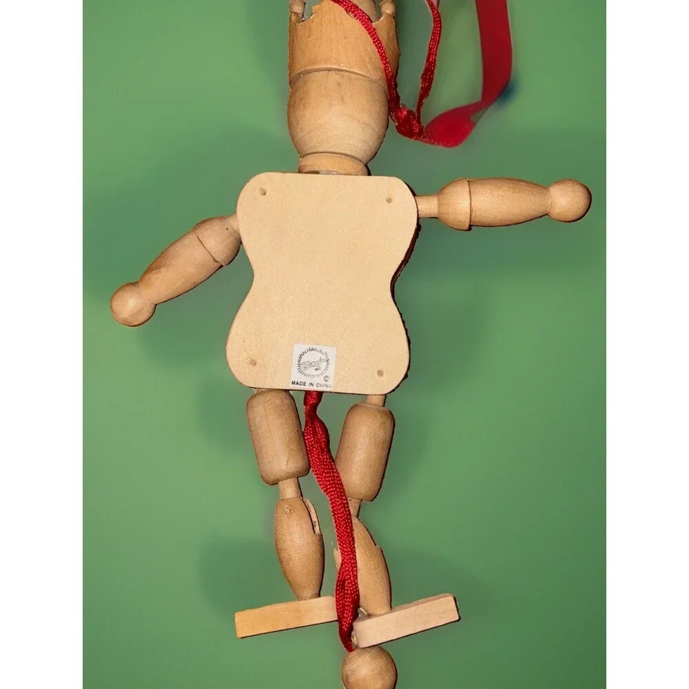 2-Vintage Zim’s, Inc. Wooden Pull String Ornament 1-Jumping King-1 Soldier Parts
